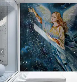 Európsky Kreatívny Ručné Maľovanie Angel Girl Tapety Chodbe nástenná maľba 3D Vytlačené Fotografie, Nástenné Maľby Vstup Wall Paper Roll 49300
