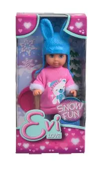 Evi bábika v zime šaty s príslušenstvom, 12 cm Simba 5733362