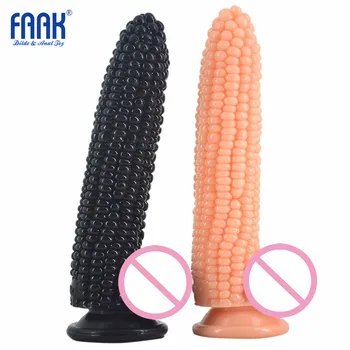 FAAK Kukurica Dizajn Dildo s Prísavkou zeleniny Dick Sexuálne hračky pre ženy G-spot Masáž pošvy Masturbácia Deads Análny Erotické