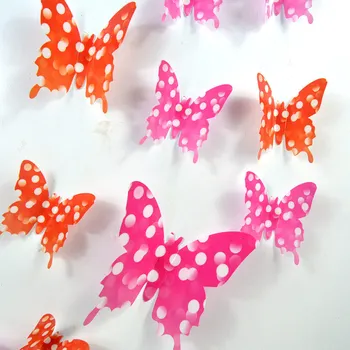 Fantasy trojrozmerné simulácie motýľ samolepky na stenu 12 sád domáce dekorácie, svadobné oslavy samolepky na stenu