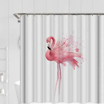 Flamingo Sprchové Závesy Tropických Rastlín Vzor Kúpeľňa So Sprchou Záclony