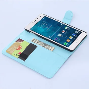 Flip Kožené puzdro pre Samsung Galaxy A7 / A7000 SM A700 Peňaženky Karty Stentu Prípadoch Lichee Vzor Chrániť Kryt čierny Prípade A7