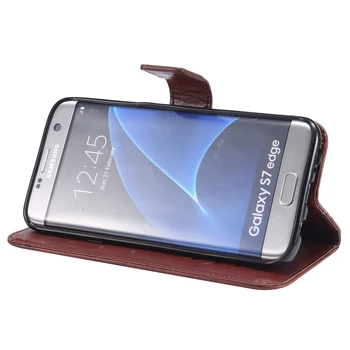 Flip puzdro Pre Samsung Galaxy S7 Okraji G935 Kožené Peňaženky Bumper Kryt SM G935F G935S G935FD G9350 G935P Kartu Flip Telefónu Taška