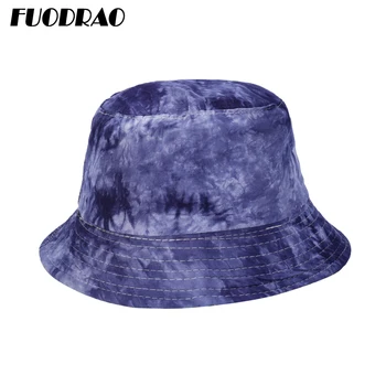 FUODRAO Nový, Originálny tie Dye Vedierko Hat Pre Ženy, Zvratné Slnko Klobúk Hip Hop Panama Unisex Cestovné Rybár Klobúk M46