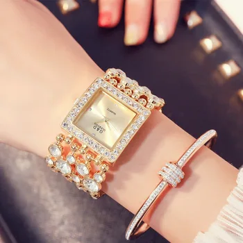 G&D, Luxusné Značky Dámske Hodinky Zlaté Drahokamu Náramok Hodiniek Dámske Módne Quartz Náramkové Hodinky pre Ženy, Reloj Mujer Hodiny 62105