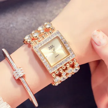 G&D, Luxusné Značky Dámske Hodinky Zlaté Drahokamu Náramok Hodiniek Dámske Módne Quartz Náramkové Hodinky pre Ženy, Reloj Mujer Hodiny