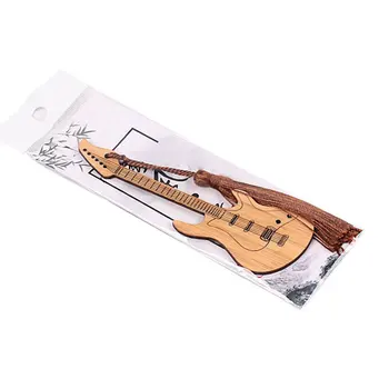 Gitara Tvar Bambusu Záložku Dreva DIY Remesiel Knihu Označiť Dekorácie Bambusu Stránke-Marker Dekorácie, Remeselné Gitara Bambusu Záložku