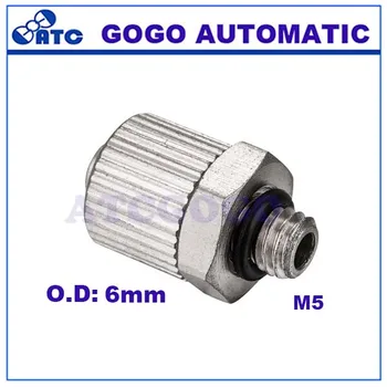 GOGO 10pcs veľa 6mm M5 bsp Mini-cez konektor TC-6-M5 nip rýchle twist typ rovno konektor pneumatické armatúry 12043