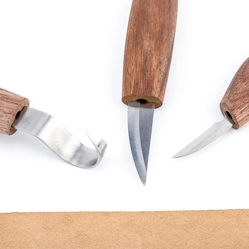 GTBL 7Pcs Wood Carving Kit Rezbárske Nástroje Whittling Auta Vrátane Dreva Nožom, Kožené obťahovací remeň, Leštenie Zložených 22139