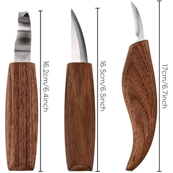 GTBL 7Pcs Wood Carving Kit Rezbárske Nástroje Whittling Auta Vrátane Dreva Nožom, Kožené obťahovací remeň, Leštenie Zložených
