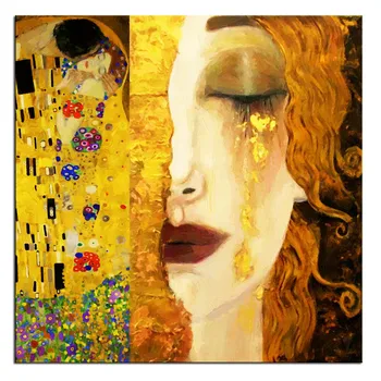 Gustav Klimt olejomaľba Tlač na Plátne, Plagát, Zlatá Slza Buk Bosque Carre obrazov na Stenu pre Obývacej Izbe Plagáty a Tlač
