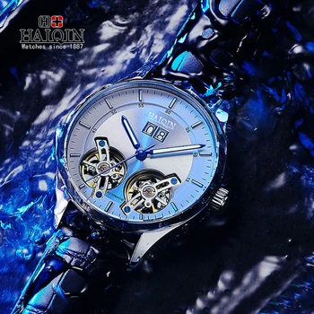 HAIQIN 2020 Nové Mechanické Obchodné pánske hodinky Svietiace ručičky Hodín Módne Bežné mechanické hodinky pre mužov reloj hombre