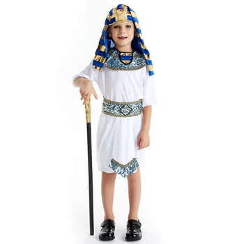 Halloween Cosplay kostýmy Starovekého Egypta Egyptský Faraón Kráľ Panovníčka Kleopatra, Kráľovná uniformy kostýmy pre Deti-Chlapci, Dievčatá