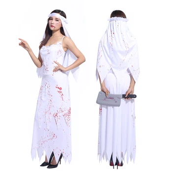 Halloween kostýmy pre dospelých žien ghost nevesta krvavý horor role-playing ghost oblečenie oblečenie kostým party výkon oblečenie
