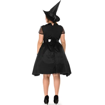 Halloween Vianoce Black Priadza Čarodejnice Veľké Veľkosti Kostým Temperament Čarodejnice Temnej Noci, Ghost Cosplay Hra Šaty Tuku Osoba