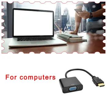 HDMI Kábel VGA Converter HDMI Samec Na VGA Famale Converter Adaptér Digital / Analog HD 1080P Pre PC, Notebook Tablet HDMI vers VGA