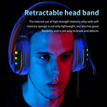 Headset Stereo Zvuk LED Herné Headset Farebné LED Stan pre Slúchadlá Drôtové Herné Svetelný Headset pre PC a PS4