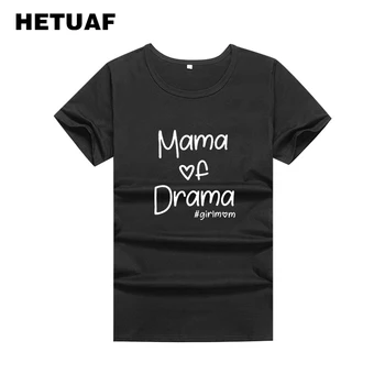 HETUAF 2018 kórejský Fashion T-shirt Ženy Letné Topy Mama Drámy Girlmom Milujú Ženy Tričko Femme Harajuku Vintage Polera Mujer 5227