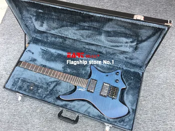 High-end data elektrická gitara, tiger dyha javor, modrá farba, matný lak, javorový krk, poštovné