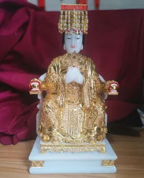 High-grade Domov Talizman Maskot Bohyňa MORA Matsu Zlato MAZU Guanyin Buddha jade Súsošie, socha 28 cm 5891
