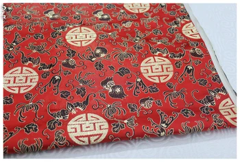 HLQON 75 cm šírka brocade Tang vyhovovali zlaté textílie pre patchwork cítil tkaniva telas posteľ list cheongsam sako deti handričkou 5073