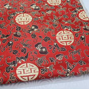 HLQON 75 cm šírka brocade Tang vyhovovali zlaté textílie pre patchwork cítil tkaniva telas posteľ list cheongsam sako deti handričkou