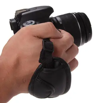 Horúca Čierna Rukoväť Fotoaparátu Popruh PU Kožený Remienok na Ruku Pre Dslr Fotoaparát Sony Olympus Nikon Canon EOS D800 D7000 D5100 D3200