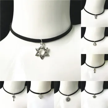 Horúce Nové Módne Šperky Jednoduché Čierna Zamatová Stuha Crystal Náhrdelník Zliatiny Prívesok Chokers Náhrdelník Pre Ženy 2020 Šperky Darček