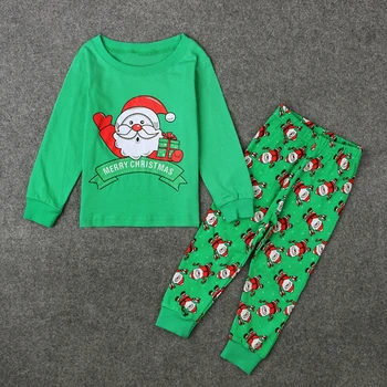 Horúci vianočný 2016 nové deti oblečenie chlapčenské obleky dievčatá bavlna santa topy +nohavice, pyžamá deti oblečenie sleepwear sady 10554