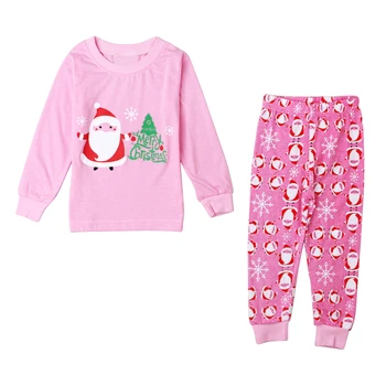 Horúci vianočný 2016 nové deti oblečenie chlapčenské obleky dievčatá bavlna santa topy +nohavice, pyžamá deti oblečenie sleepwear sady