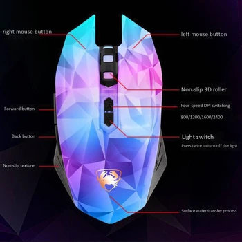 HOT-MIXIE Káblové pripojenie Hernej Myši LED Svetlo Diamond Verzia USB Počítačová Myš Hráč Myší