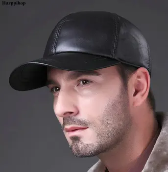 Hot predaj 2020 reálny kožený klobúk nové zimné Ovčej klobúk pravej kože teplé nastaviteľné šiltovku pre človeka čiapky
