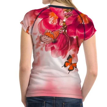 HYCOOL Motýľ Kvetina Tlače 2020 Ženy, Topy Žena Tees Oblečenie Mladé Dámy Dievčatá Módne Letné T-Shirt Bežné Tričko