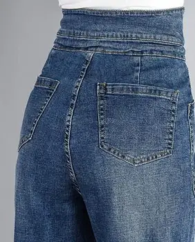 Hárem nohavice pre ženy, plus veľkosť denim džínsy bežné plnej dĺžke nové módne bavlnená zmes bloomers nohavice žena vysoký pás ycy0905