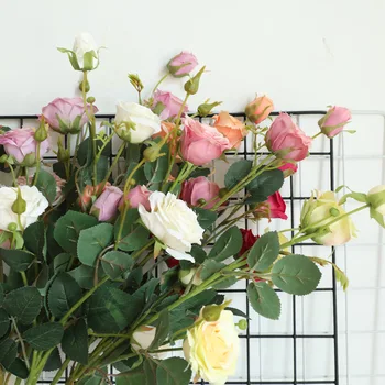 IN Štýl Umelé Kvety Jediný Svadobný Kvet Pobočky Rose Domáce Dekorácie Strane Kvet Stenu