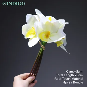 INDIGO - 300pcs Cymbidium Kytice (6pcs/zväzok) Svadobný Kvet Umelý Kvet Prípade Vianočný Večierok Veľkoobchod Doprava Zadarmo