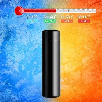 Inteligentná Nerezová Oceľ Fľašu Termosky Pohár LED Zobrazenie Teploty Vákuové Fľaše Cestovné Auto Polievky, Káva Hrnček 500 ml