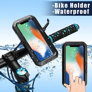 IPX8 Vodotesné Ochrana puzdro pre iPhone X/XS MTB Bicykel Bicykel Motocykel Rukoväť Mount Držiak na Mobilný Telefón Taška Prípade Plávanie