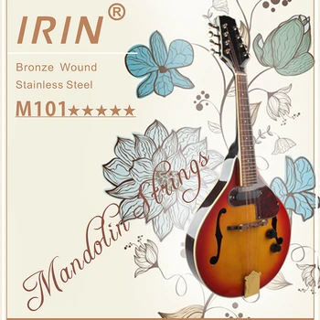 IRIN M101 4pcs/ set Mandolína Reťazce Bronz Rany z Nehrdzavejúcej Ocele, Striebra & Gloden (.010-.034) Gitarové Časti Hudobné Nástroje