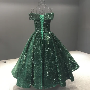 J66742 zelená večerné šaty čaj dĺžka ramena milú čipky lesklé sequined večerné šaty pre ženy, župan de soiree