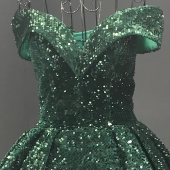 J66742 zelená večerné šaty čaj dĺžka ramena milú čipky lesklé sequined večerné šaty pre ženy, župan de soiree