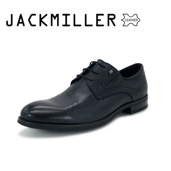 Jackmiller Mužov Šaty Topánky Pravej Kože Luxusné Svadobné Oxford Business Office Formálne Topánky Kolo Prst Čipky Veľkosť 39-45 Navy