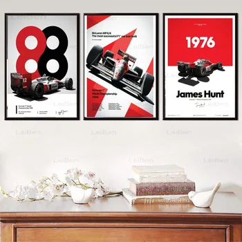 James Hunter Ayrton Senna F1 Formula Auto Art Plagát Racing Sieťovej Tlače Obrázku Plátno Na Maľovanie Domova Chlapec, Izba Č Rám Nástenná Maľba