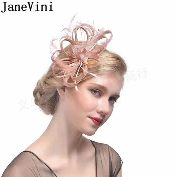 JaneVini 2020 Perie Svadobné Vlásenky Vintage Čierna Kráľovská Modrá Svadobné Klobúky a Fascinators pre Ženy, Koktail Party pokrývku hlavy