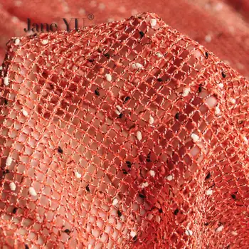 JaneYU 2019 Nový Príchod Vlna Duté Čipky Textílie Šatka Šaty Rybárske Siete A Žobrák Textílie