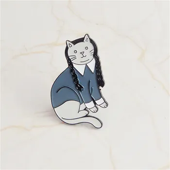 Japonský Harajuku Kreslených Mačka Brošňa Mini Oleja Pokles Zliatiny Brošňa Kravatu Sieťky, Mačka, Kovboj Taška Corsage Odznak Bijoux Brošňa