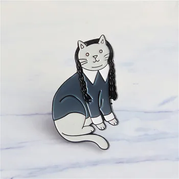 Japonský Harajuku Kreslených Mačka Brošňa Mini Oleja Pokles Zliatiny Brošňa Kravatu Sieťky, Mačka, Kovboj Taška Corsage Odznak Bijoux Brošňa