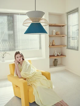 Japonský Ratan Prívesok Svetlá pre Obývacej Izby, Spálne, Nordic Dizajn Domova Tkaniny, Závesné Lampy Reštaurácia Uličkou Čaj Izba