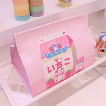 Japonský Roztomilý Dievča Krásna Kožené Tkaniva Kryt Domov Papier Úložný Box Tkaniva Box Dievča Spálňa Dodávky