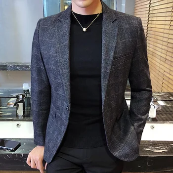 Jar koberčeky vyhovovali mužov malé sako 2018 nové Slim kórejská verzia príliv bežné pekný jedného západného tričko